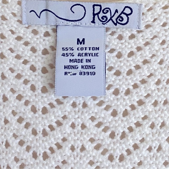 RXB Embroidered Sweater Hand-sewn Charming Sleeveless Knit Floral Top Medium - Picture 5 of 13